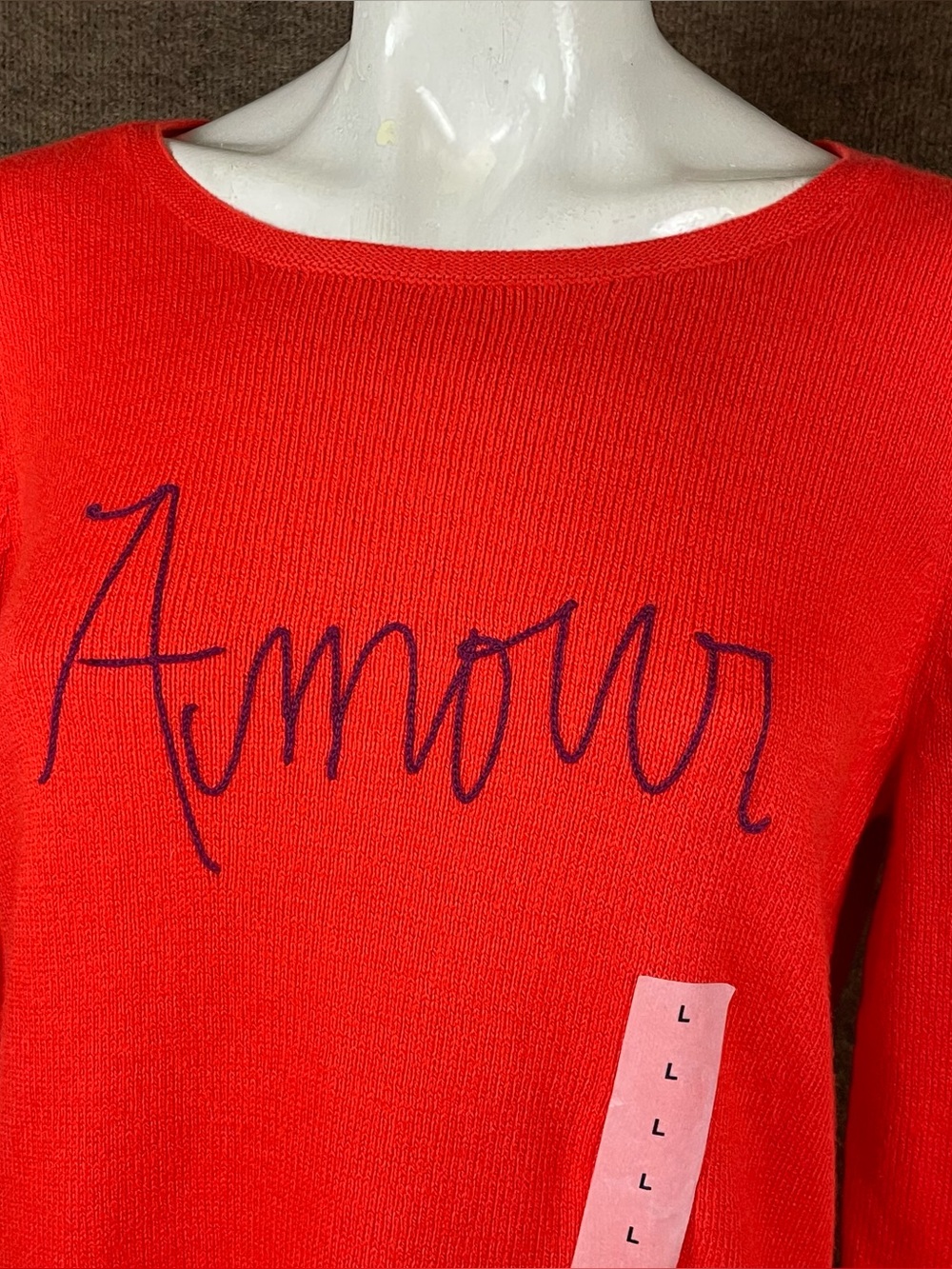 Old Navy Sweater Womens Large Long Sleeve Amour Pullover Knit Red NWT 366